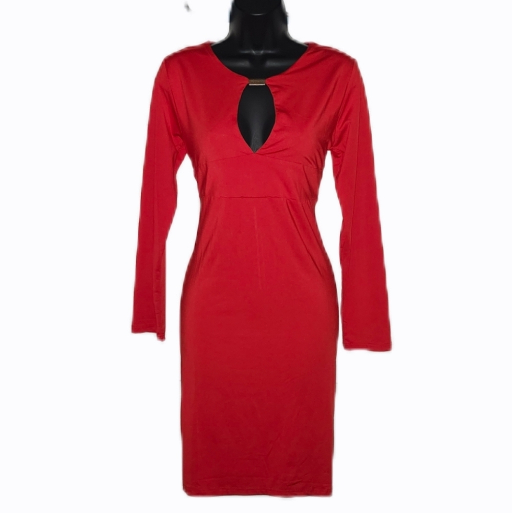 Sexy Red Long Sleeve Bodycon Dress - Picture 3 of 5